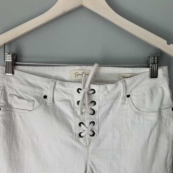 Jessica Simpson white lace up jeans - Picture 2 of 6
